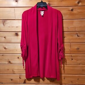 JM Collection Women's Red Sweater Cardigan